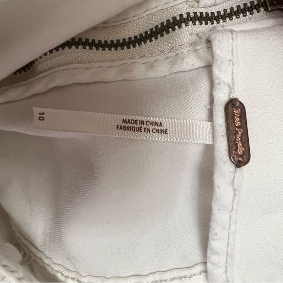Free People Modern Femme Denim Mini In Stark White Size 10 Back Zip Close - Picture 9 of 11